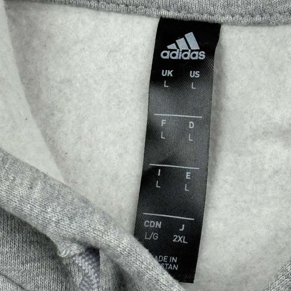 Adidas Sweater Men Large Gray  Liquid Foil Badge Sport Graphic Hoodie Jacket NWT